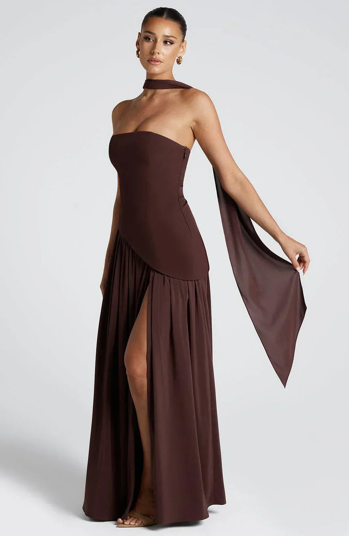 Clara | Women Wedding Guest Asymmetric Maxi Dress