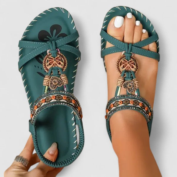 Michelle | Womens Strappy Flat Open Toe Sandals