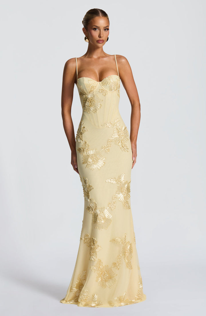Brooklyn | Women's Floral Embroidered Maxi Wedding Guest Dress
