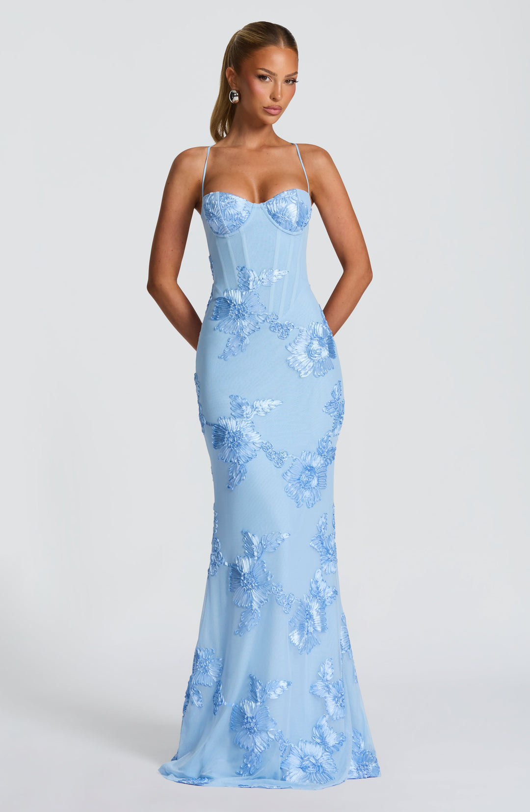 Brooklyn | Women's Floral Embroidered Maxi Wedding Guest Dress