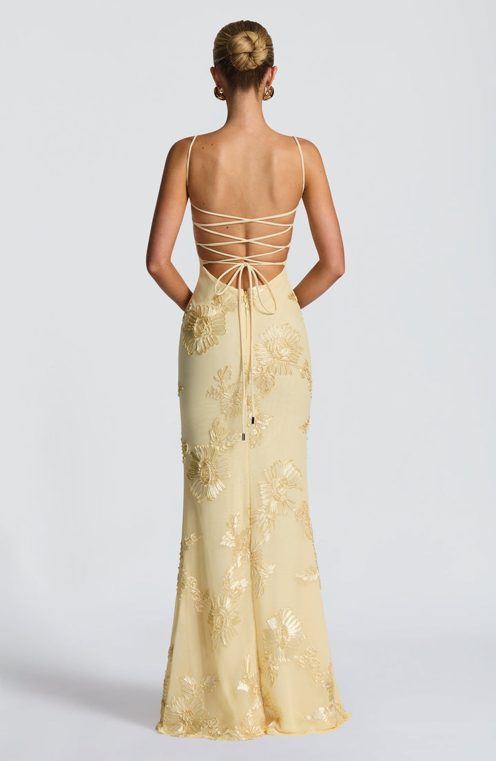 Brooklyn | Women's Floral Embroidered Maxi Wedding Guest Dress