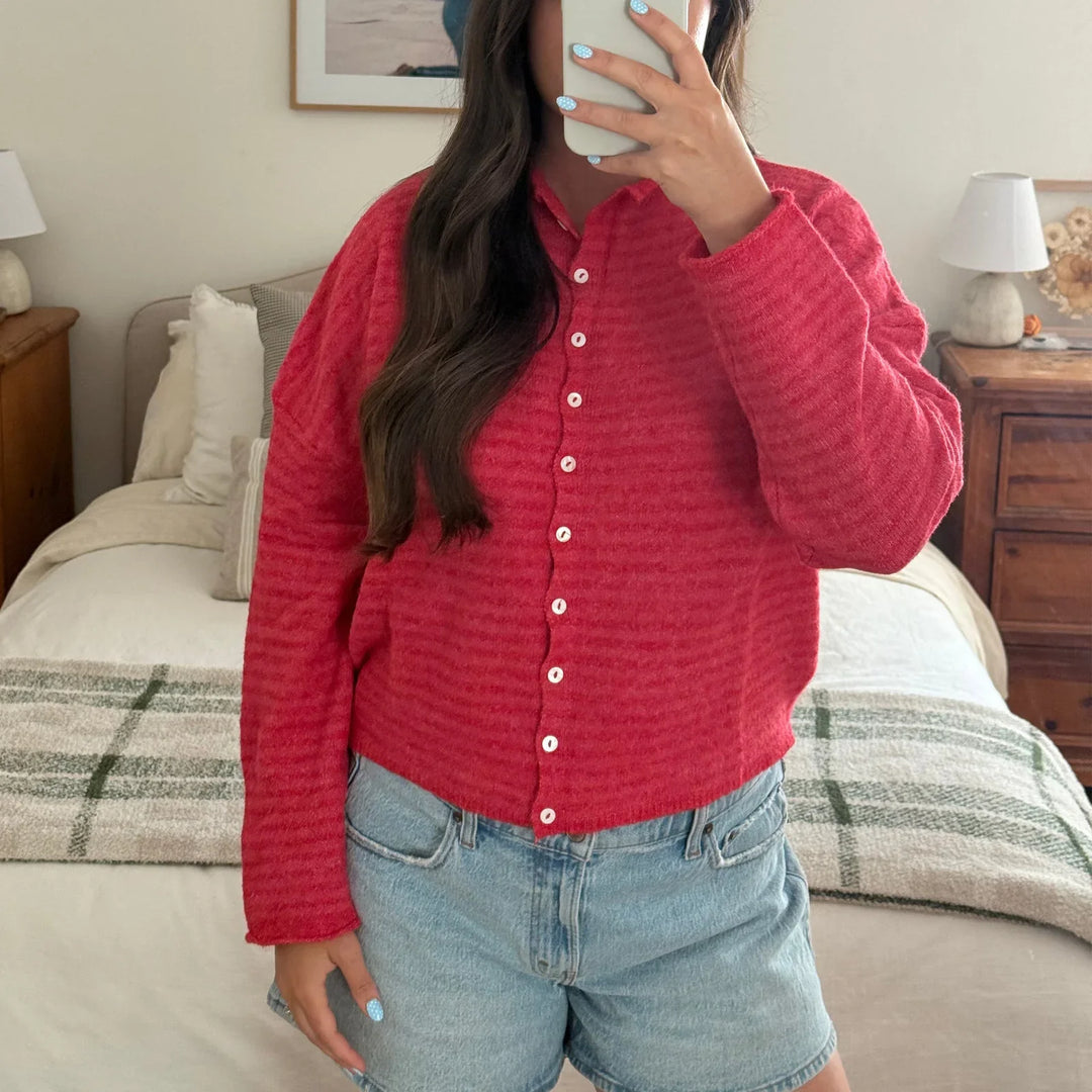 Brooklyn | Women's Striped Button Front Cardigan Sweater