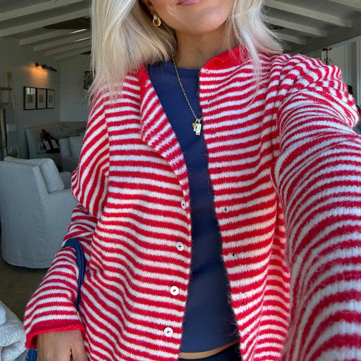 Brooklyn | Women's Striped Button Front Cardigan Sweater